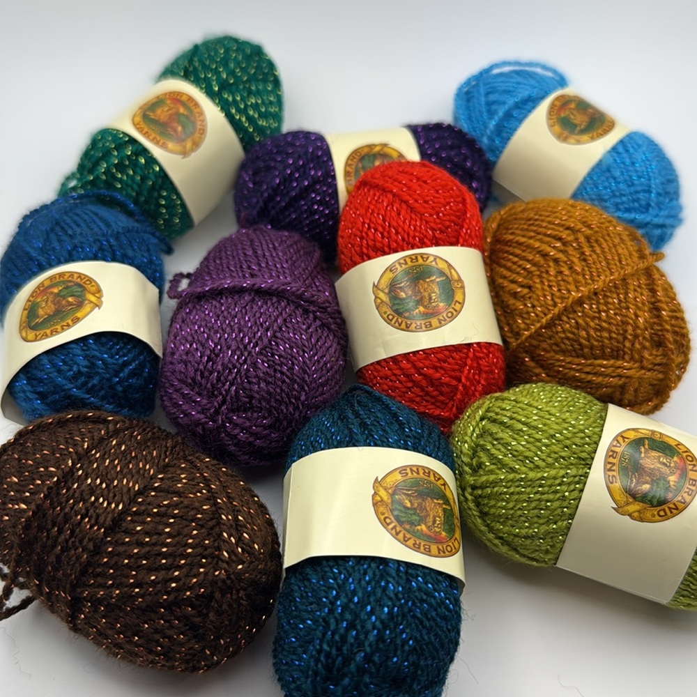 Mixed Yarn Lot Lion Brand New/Partial Skein